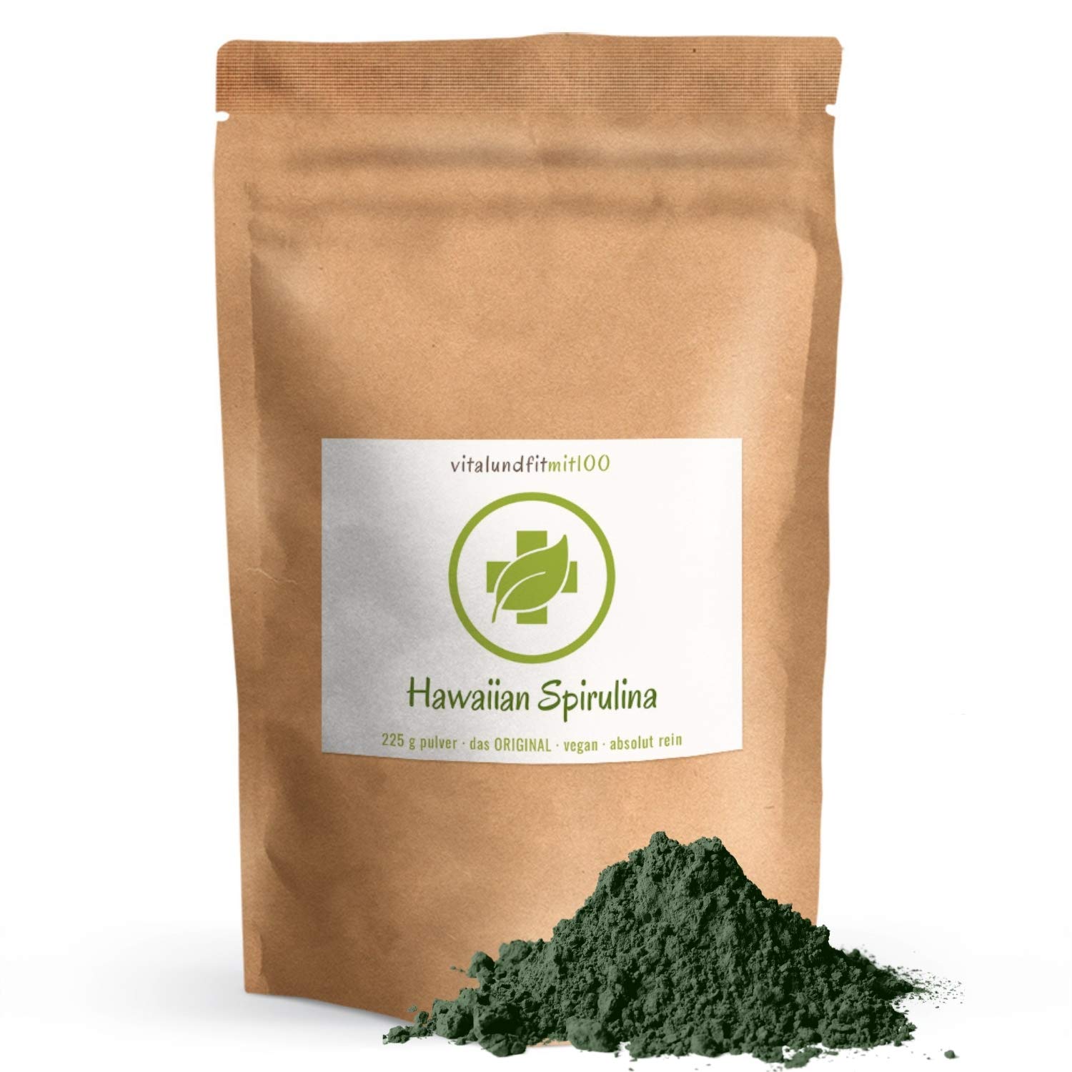 ORIGINAL Spirulina Pulver aus Hawaii 225 g - Premium-Qualität - natürliches Spirulina getrocknet - kultiviert in sauberstem Wasser