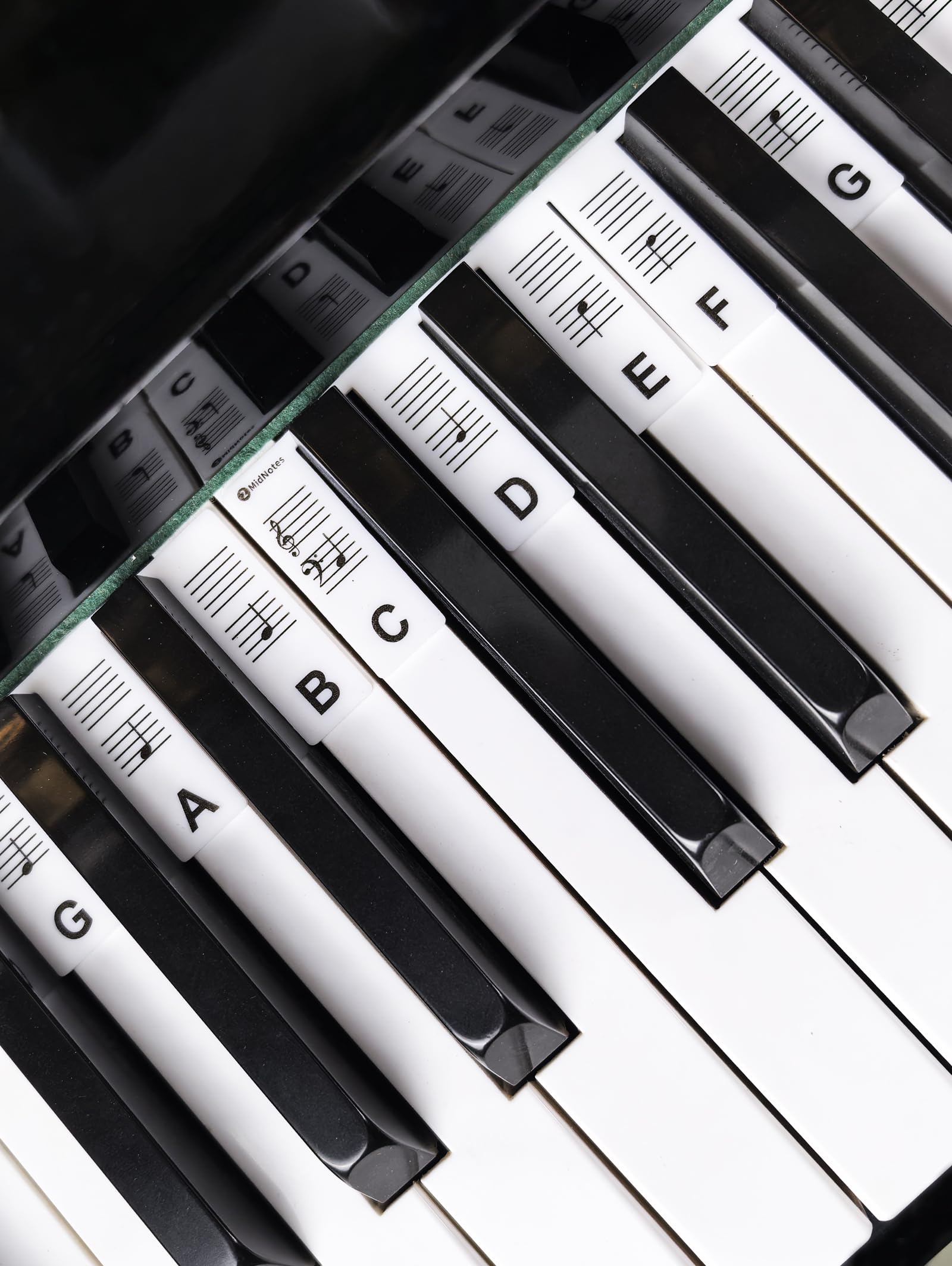 YPTSYSYS Removable Piano Keyboard Stickers for Beginners Reusable Silicone Piano Key Labels for 88-Key Standard Full-Size Keyboards