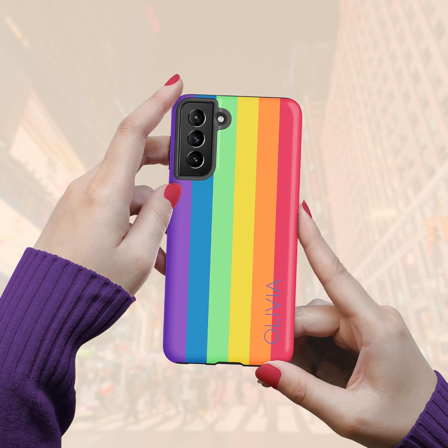 Custom Name Pride Rainbow LGBTQ Phone Case, Personalized Case, Compatible with Samsung Galaxy S26 Ultra, S25 Plus, S24, S23, S22, S21, S20