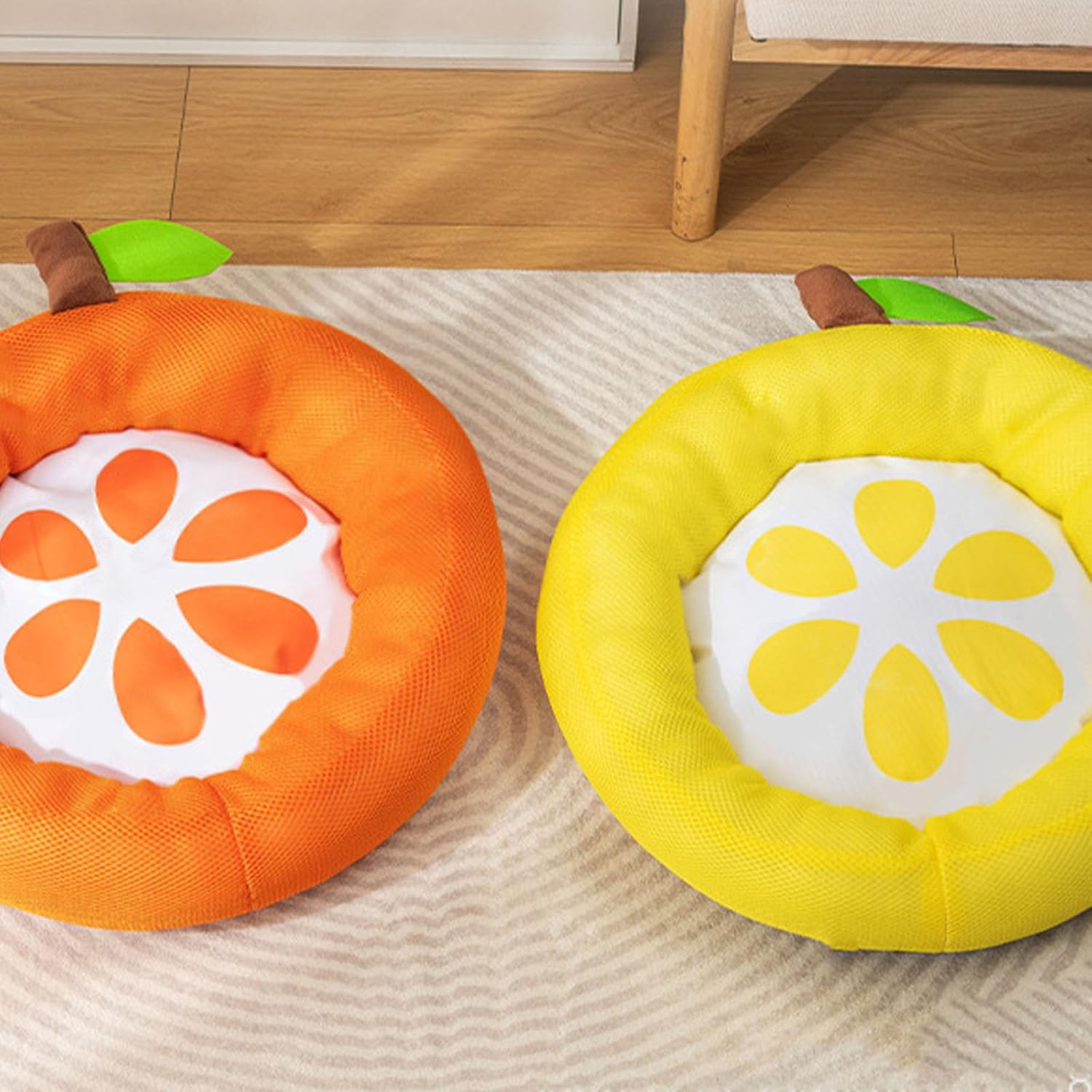 review Sandwich Fruit Small Dog Bed Medium Dog Anti-Slip Bottom Pet Bed Oxford Fabric Breathable Moisture-Proof Small Cat Nest,Orange,S(16x16x6)