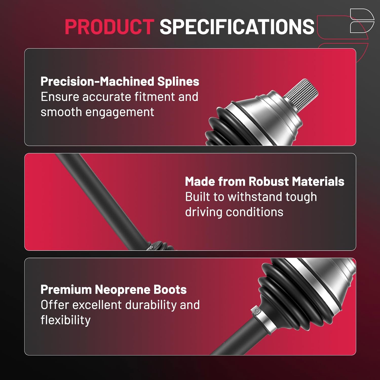 BDFHYK NCV72102 CV Axle Shaft Assembly Front Right Compatible with Volkswagen Golf; Compatible with Volkswagen Jetta; Compatible with Volkswagen Passat; Compatible with Volkswagen CC