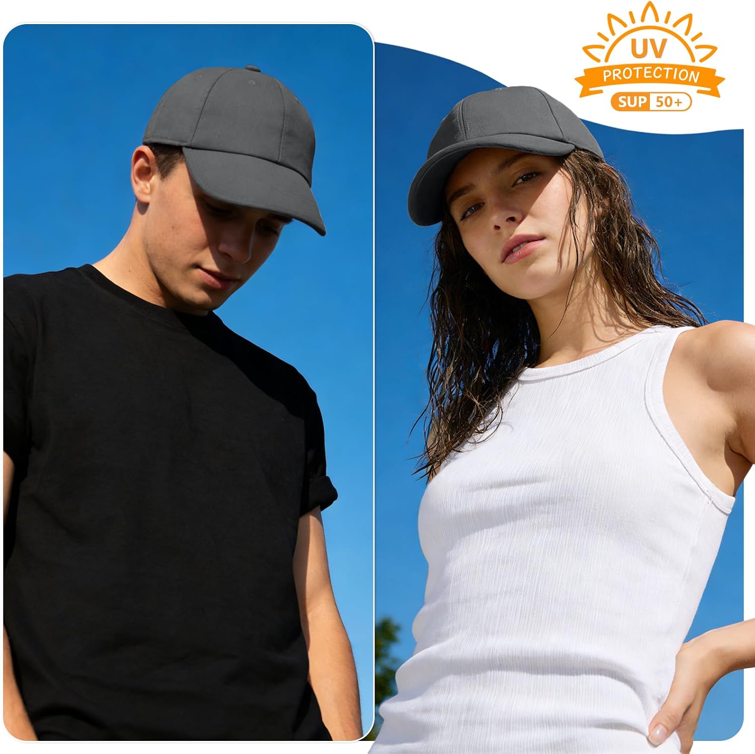 Baseball Cap Men Women Golf Baseball Hat Plain Cap Adjustable Classic Low Profile Cotton Hat for Running Workouts image 2