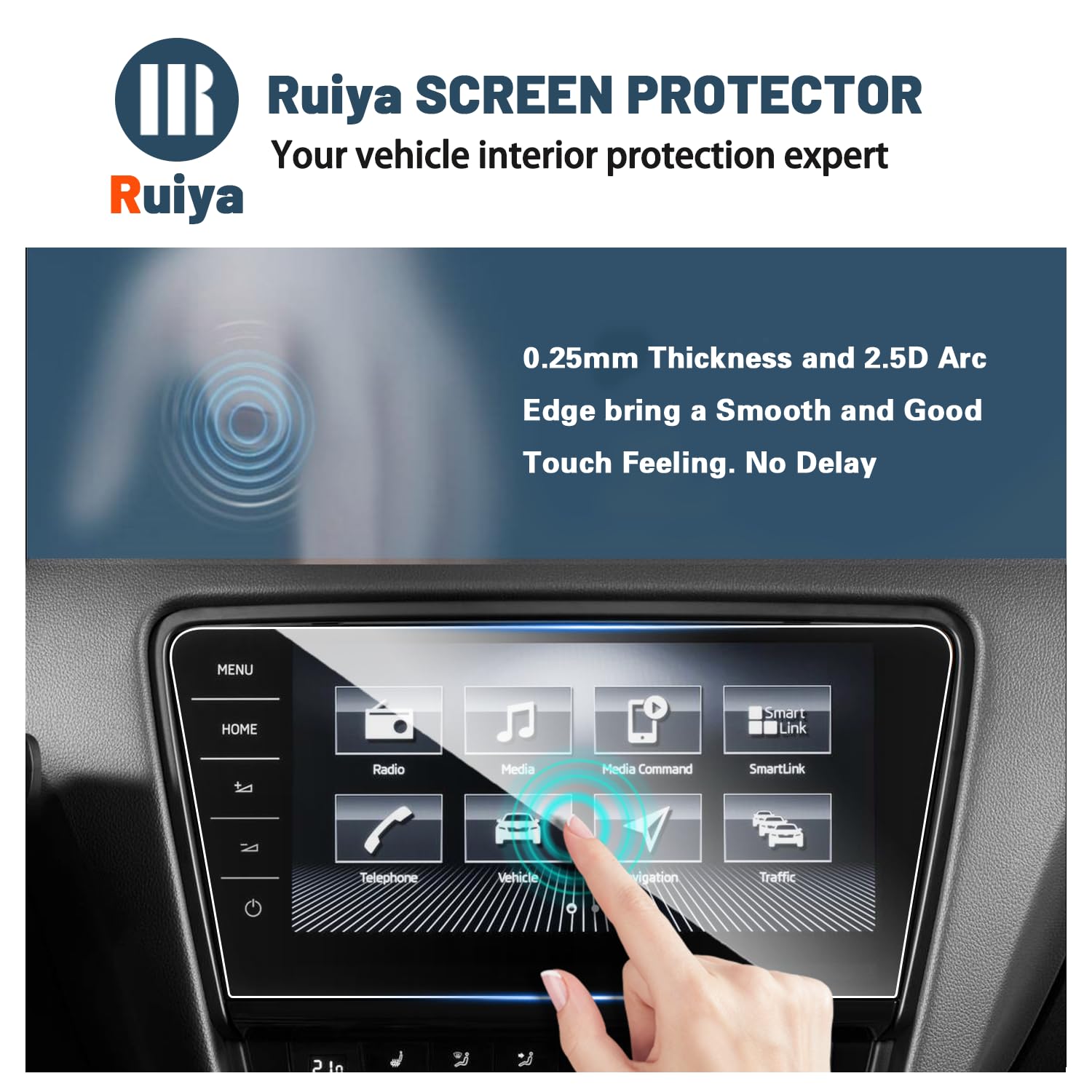 Displayschutzfolie Für Skoda Octavia RS (2020-2024) 10 Zoll Navi – 9H Gehärtetes Glas, Kratzfest, Oleophob