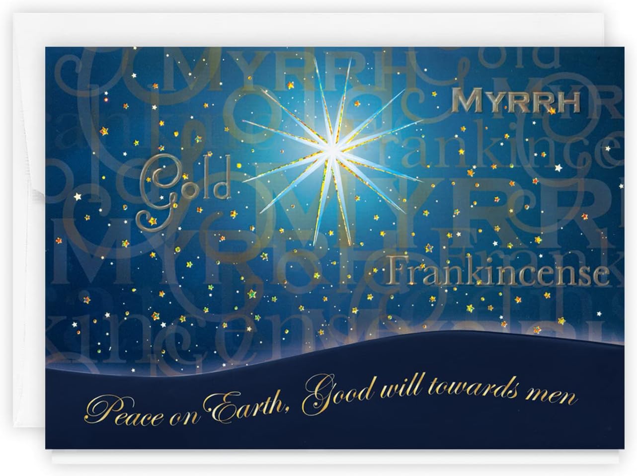 The Gallery Collection, 25 Count Card Pack, Religious Christmas Cards with Foil Lined Envelopes (Star of Wonder), For Business or Consumer