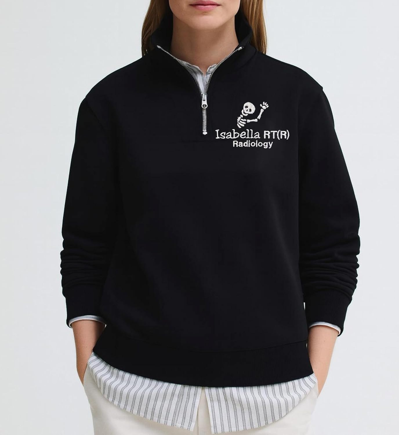 Personalized Embroidered Nurse Quarter Zip Sweatshirt, Gift for Nurse Doctor, Graduation Gifts for Nurses - Image 2