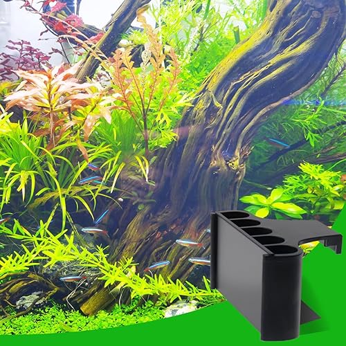 Miniatura 6 de Paquete de 2 soportes para plantas emergentes de acuario, soporte colgante para plantas acuáticas con 5 agujeros para pecera, cultivo de plantas