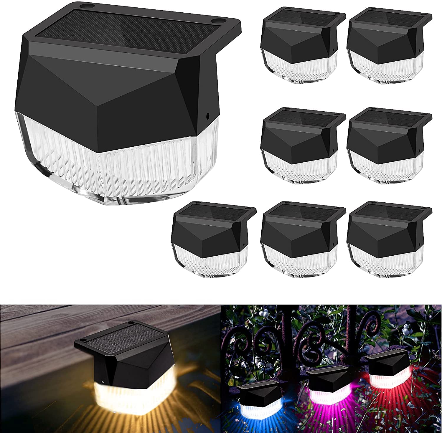 hardoll Solar Lights for Home Garden Outdoor Wall Fence/Step LED Decorative Waterproof Lamps(Pack of 8) (B09SLX3M4S) Amazon Price History, Amazon Price Tracker
