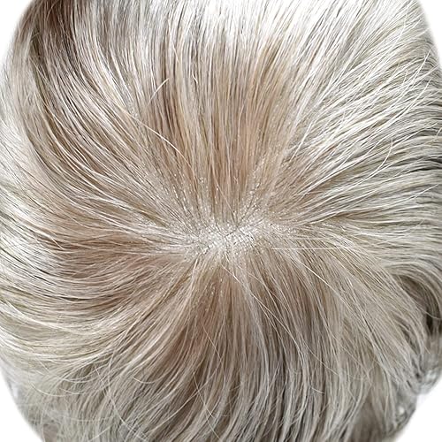 Miniatura 4 de Toupee - Sistemas de reemplazo de cabello humano para hombre, encaje francés completo, extensiones de pelo tipo tupé para hombre, nudos blanqueados,