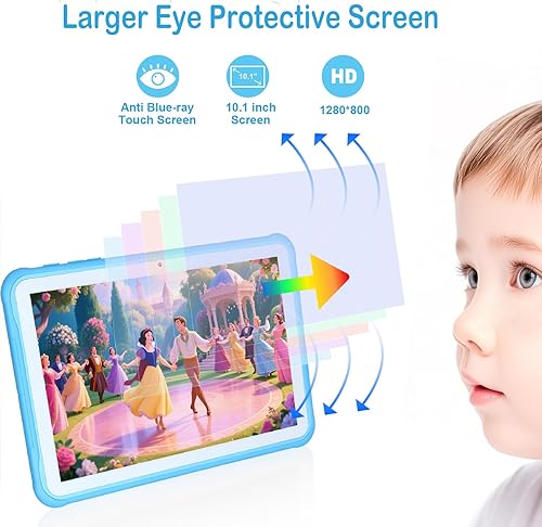 Miniatura 6 de Tableta para niños, tableta de 10.1 pulgadas para niños con funda incluida, almacenamiento 64G, cámara dual, WiFi, aplicaciones educativas