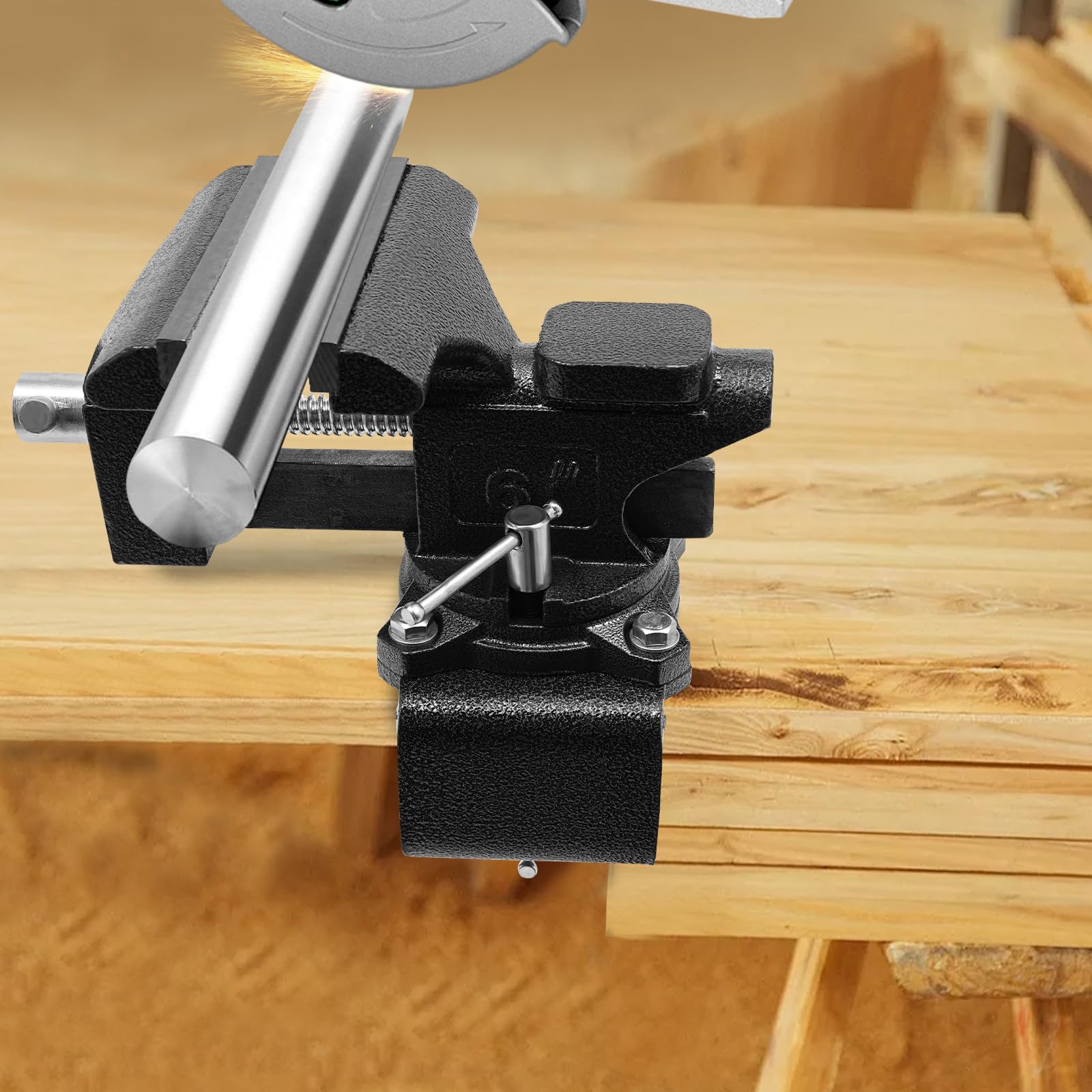 Étau de table rotatif à 270° - Ouverture de 115 mm - 2 en 1 - Multifonction - Pour le travail du bois