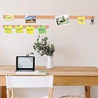 Vista 5 de 8 Pack Small Bulletin Strip Cork Strip Cork Board Tiles Bulletin Bar Strips for Walls, Adhesive Pin Board for Classroom Memo Office Home Kitchen