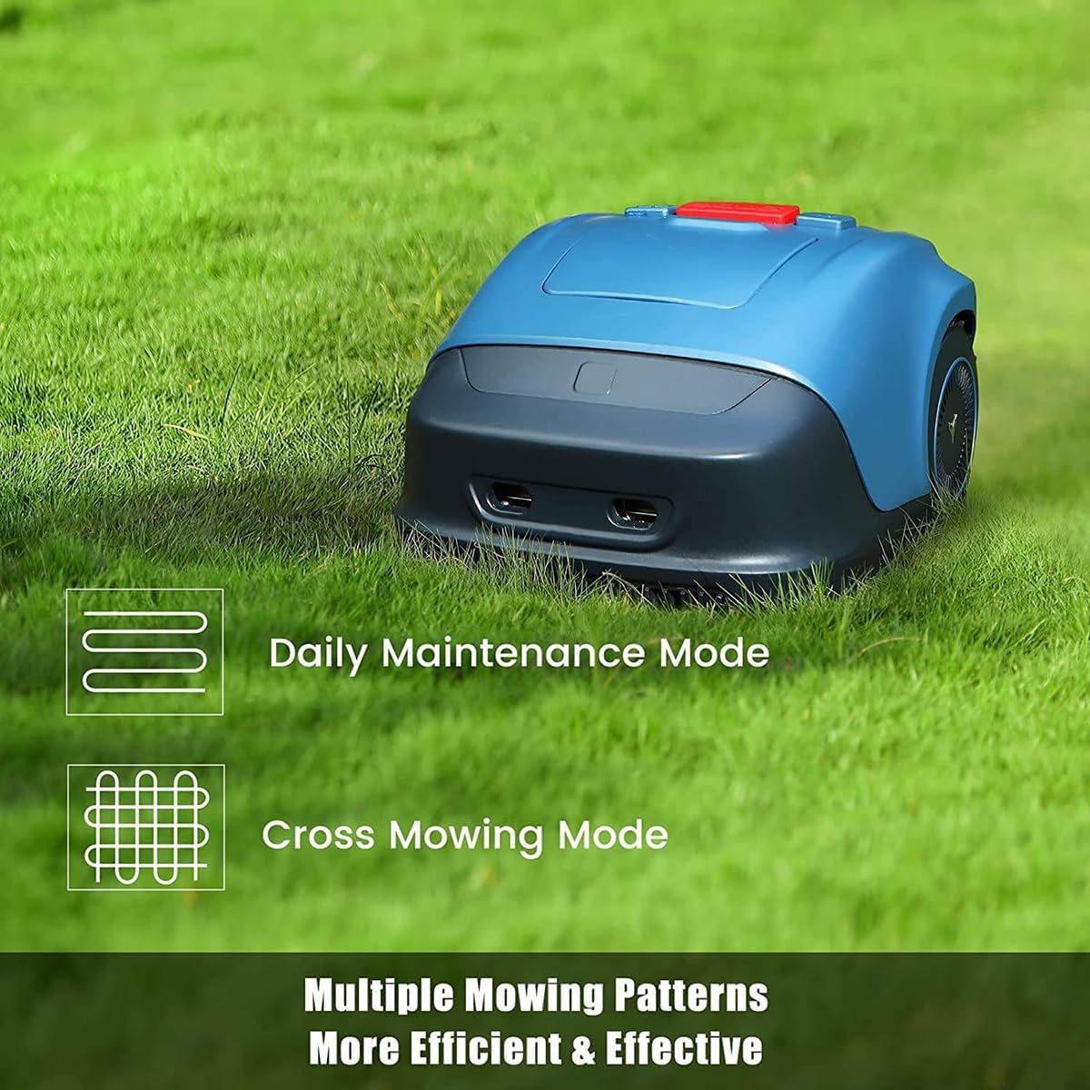 Automatyczna kosiarka robotyczna, 1/4 akra kosiarka robotyczna ze sterowaniem APP, wysokość koszenia 20-55 mm i nachylenie 33%, planowanie ścieżki i automatyczne ładowanie, kosiarka robotyczna