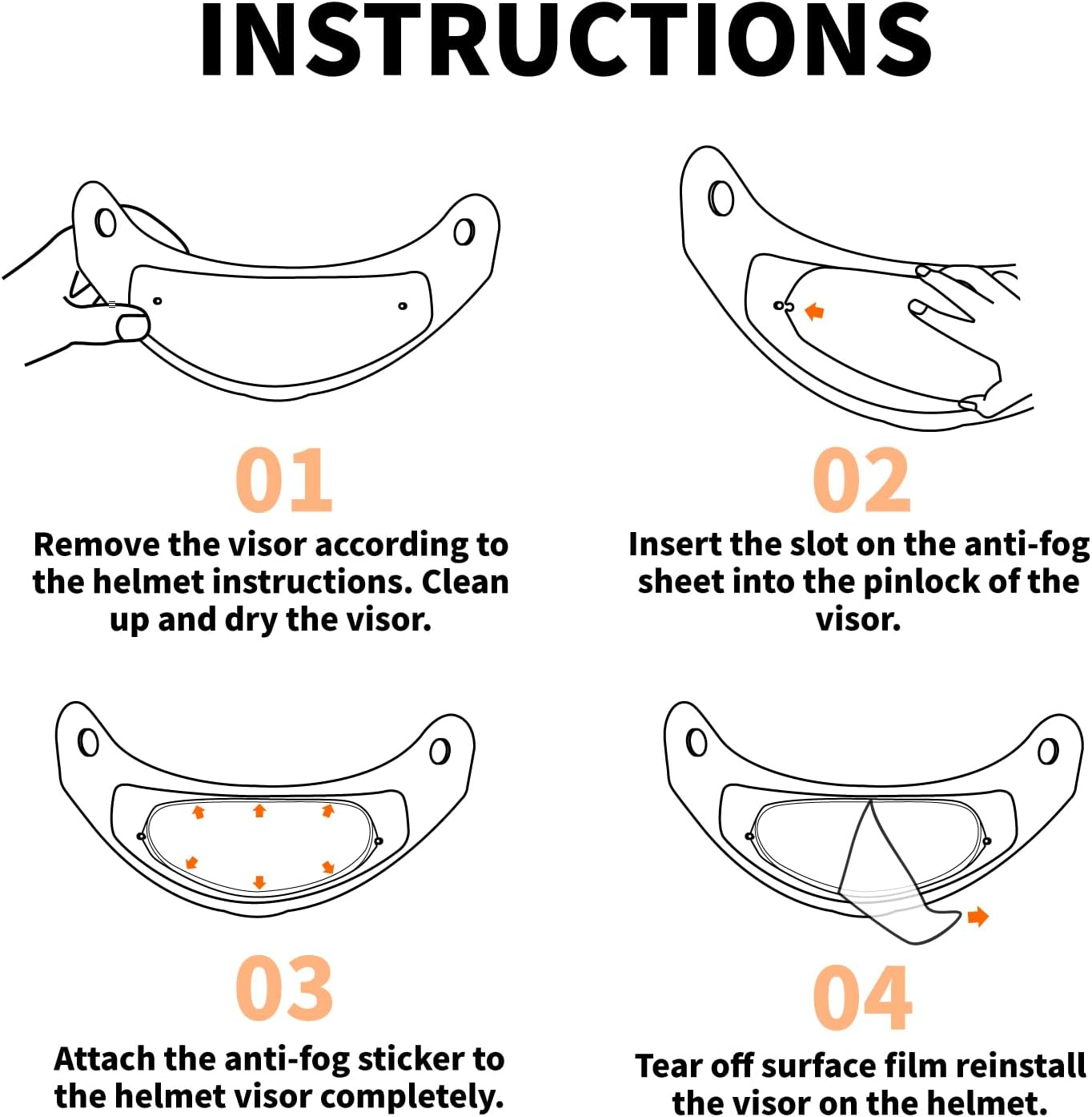 Motorcycle Helmet Face Shield Visor for Valiant II Replacement (Black)