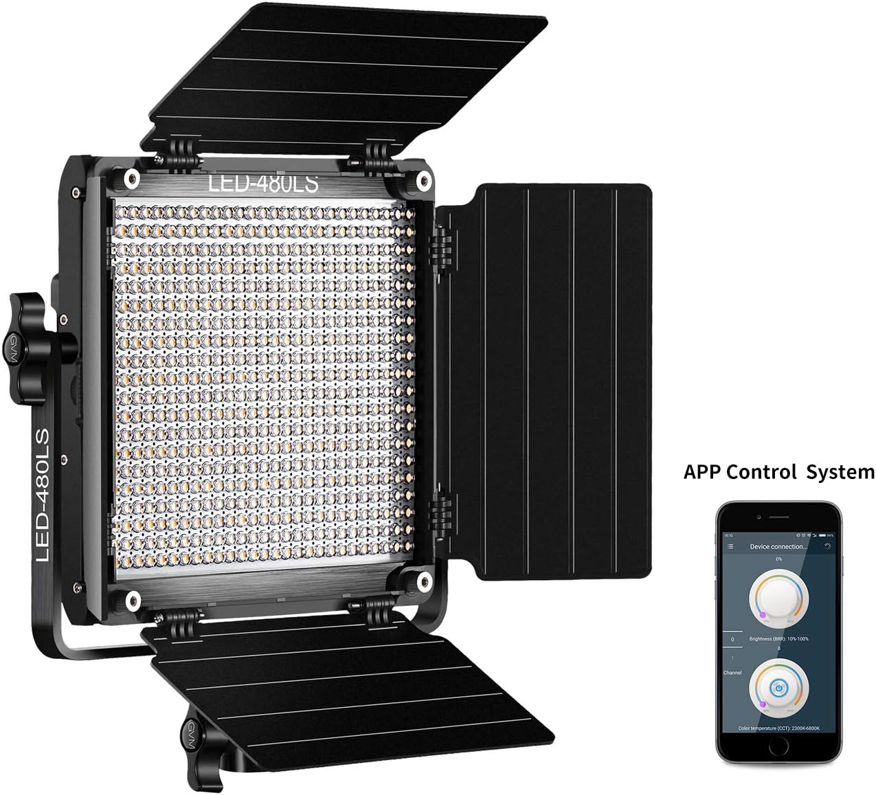 50% оƒƒ Dіѕсоunt GVM Led Bi-Color Video Lights with APP Function, Variable CCT 2300K-6800K and 10%-100% Brightness with Digital Display for Video Studio Shooting, CRI97+ TLCI97 Led Light Panel +Barndoor