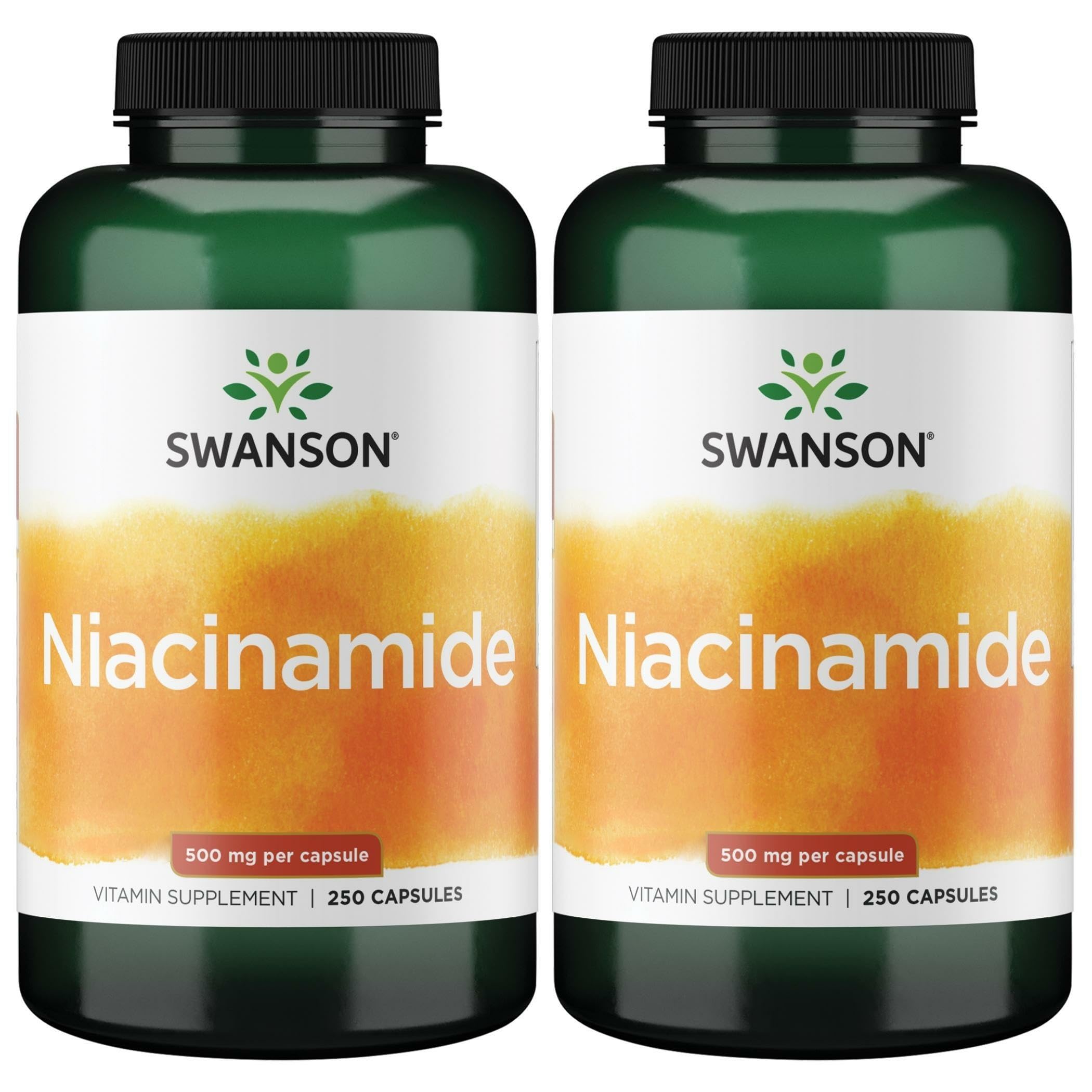 Swanson Niacinamide 500 Milligrams, 250 Capsules, 2 Pack