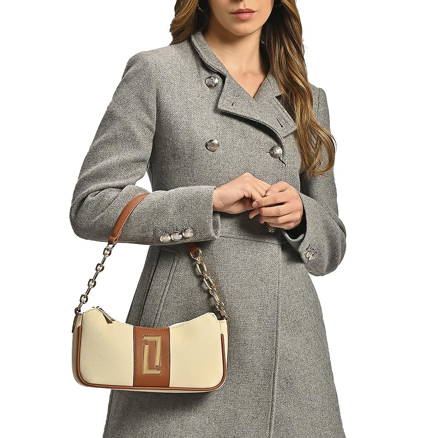 Image of Lavie Luxe Women's Monica Small Colourblock Hobo Handbag for Women | Hobo Handbag for Women For Work | Ladies purse | Stylish Shoulder Bag | Ladies Gift