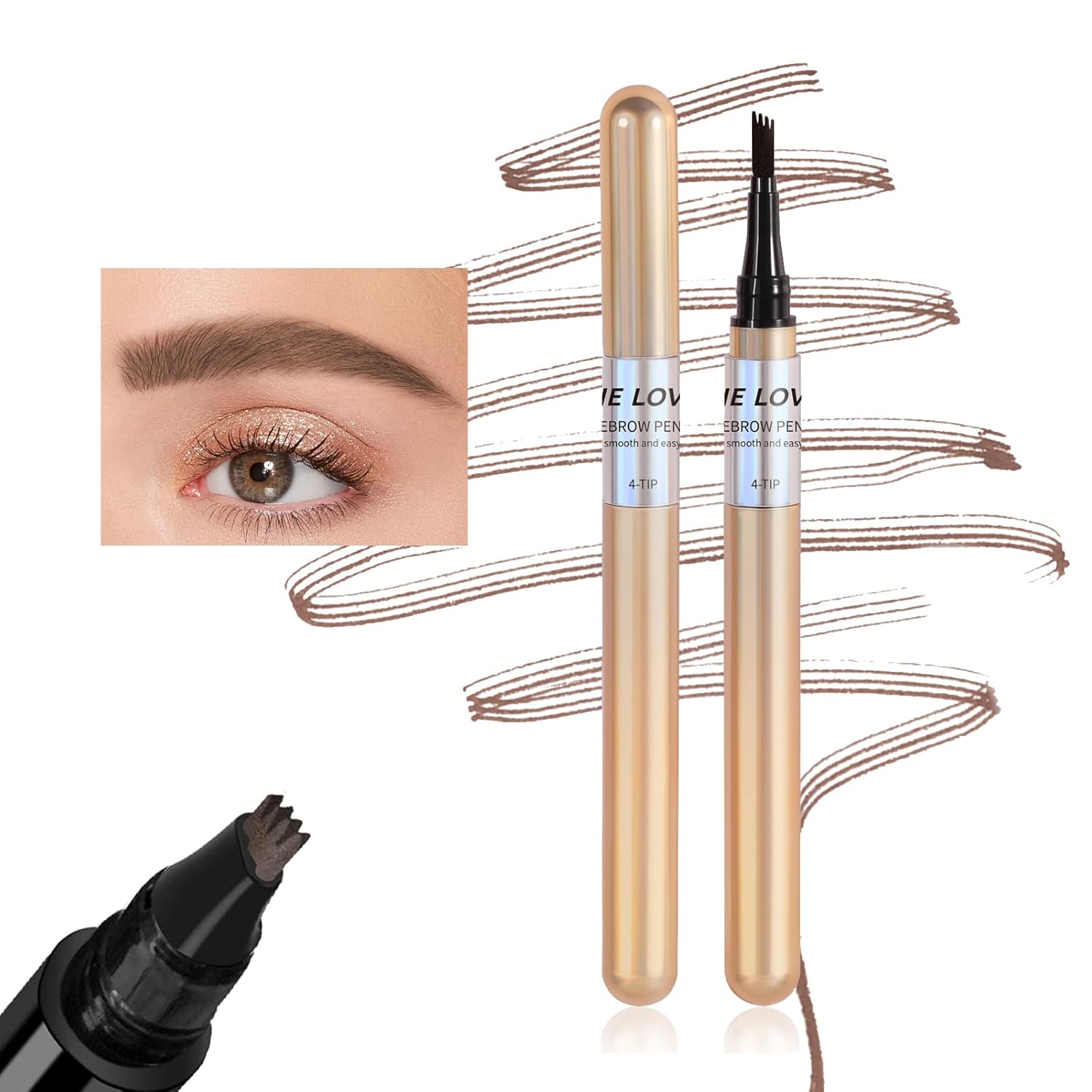 MIESCHER 4 Point Eyebrow Pencil Dark Brown Waterproof