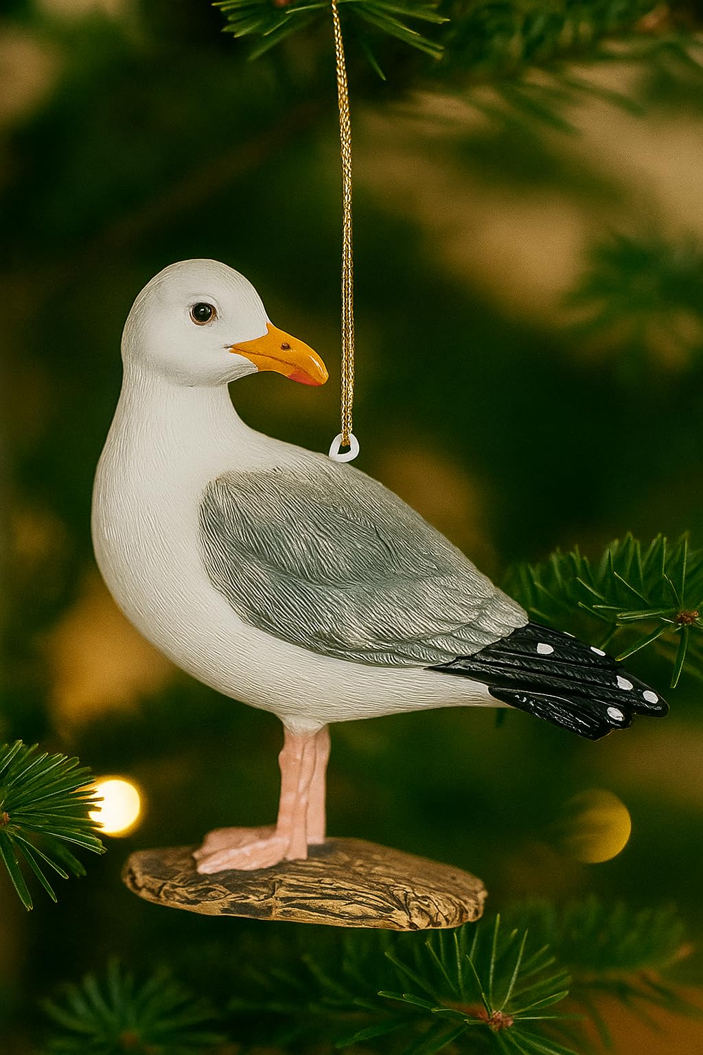 The Bridge Collection 9,5 cm realistische Glas-Möwe Ornament – Küstenstrand Thema Vogel Dekoration für Weihnachtsbaum Dekor