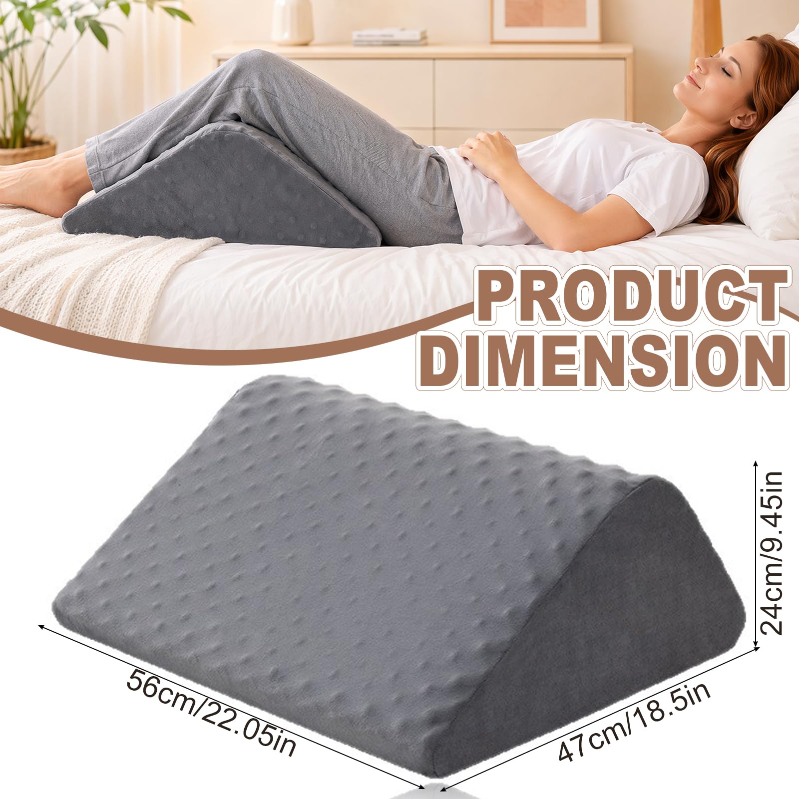 Almohada venosa de espuma viscoelástica, almohada para piernas y rodillas para elevar las piernas, almohada para rodillas para dormir de espalda, alivia las piernas y promueve el bienestar