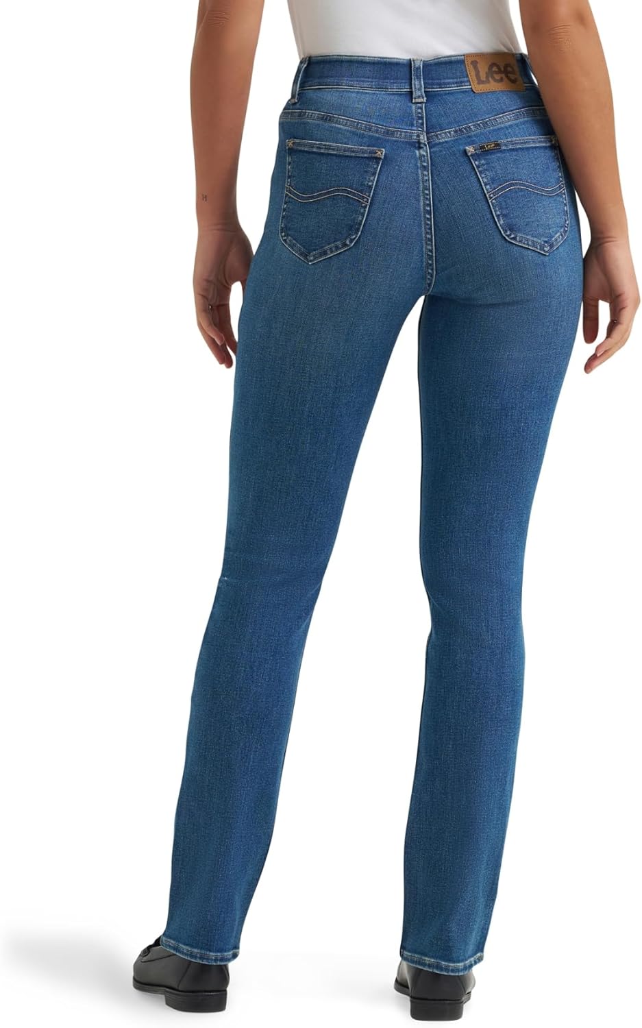 Lee Women's Ultra Lux Comfort with Flex Motion Straight Leg Jean, Blue Strain, 6