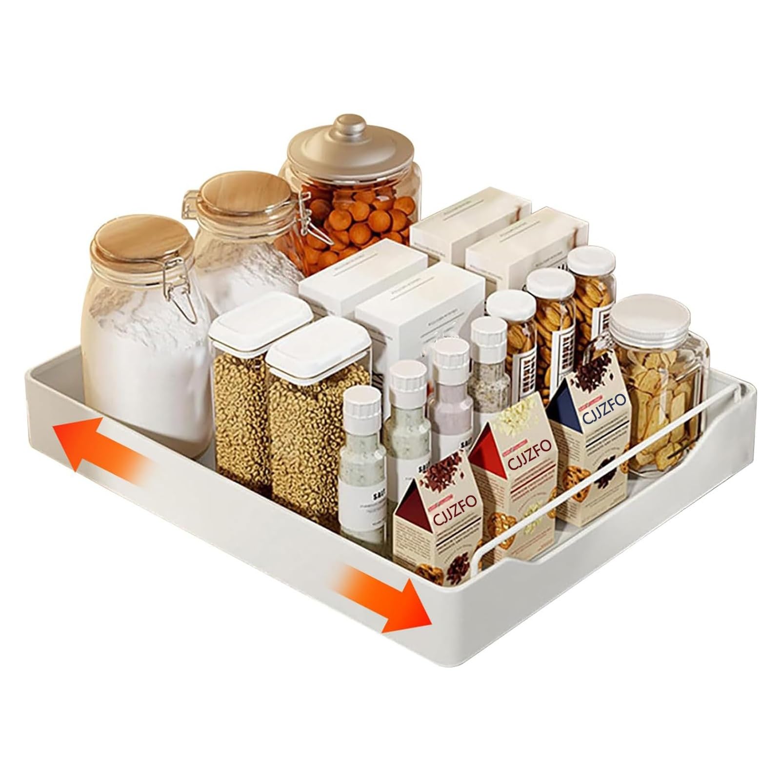 Generisch Teleskopschublade Küchenschrank Organizer mit Griff Ausziehbarer Schrank Organizer Kohlenstoffstahl Küchenschubladen Multifunktionale Schublade Ohne Bohren