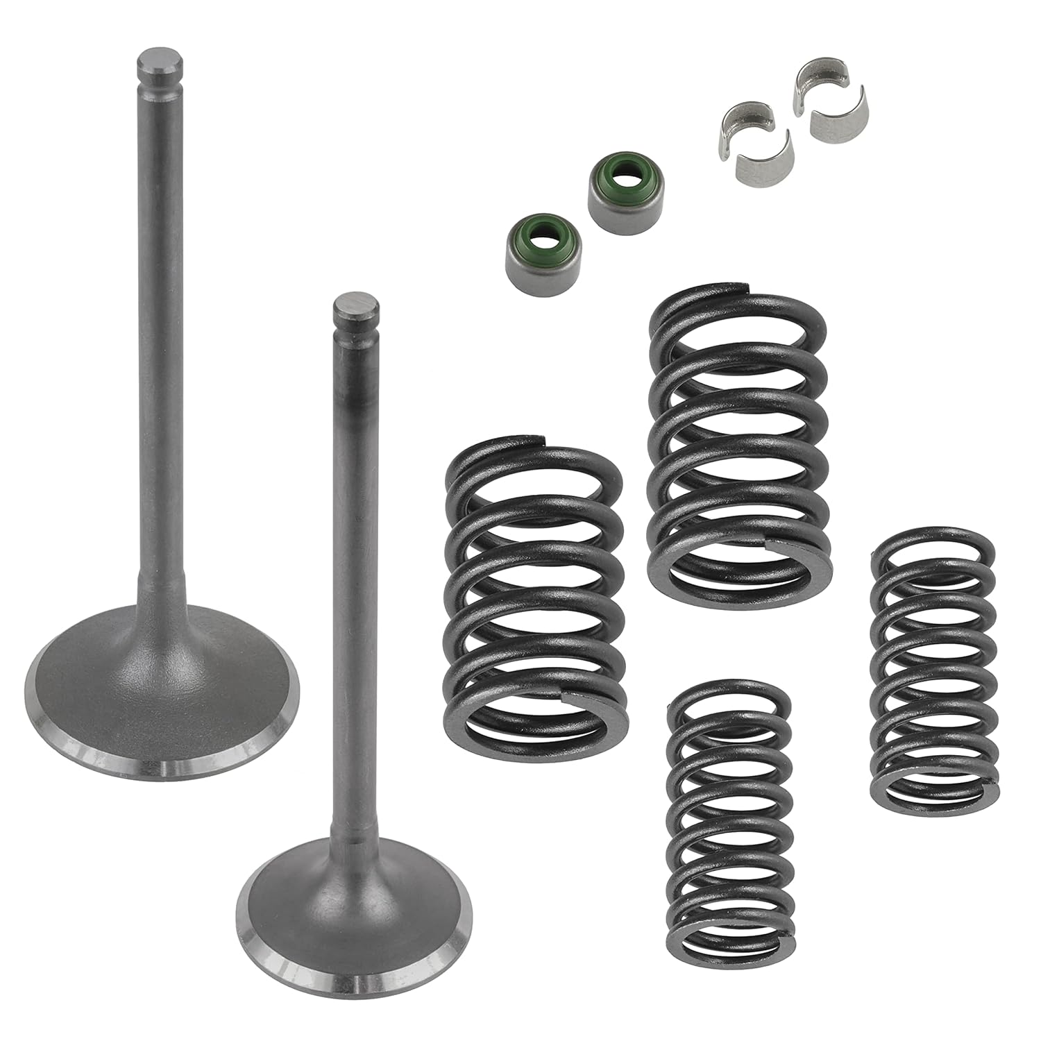 Caltric Valve Intake and Exhaust with Gaskets Kit Compatible with Honda Rancher TRX420 FE TE FM TM 2007-2008