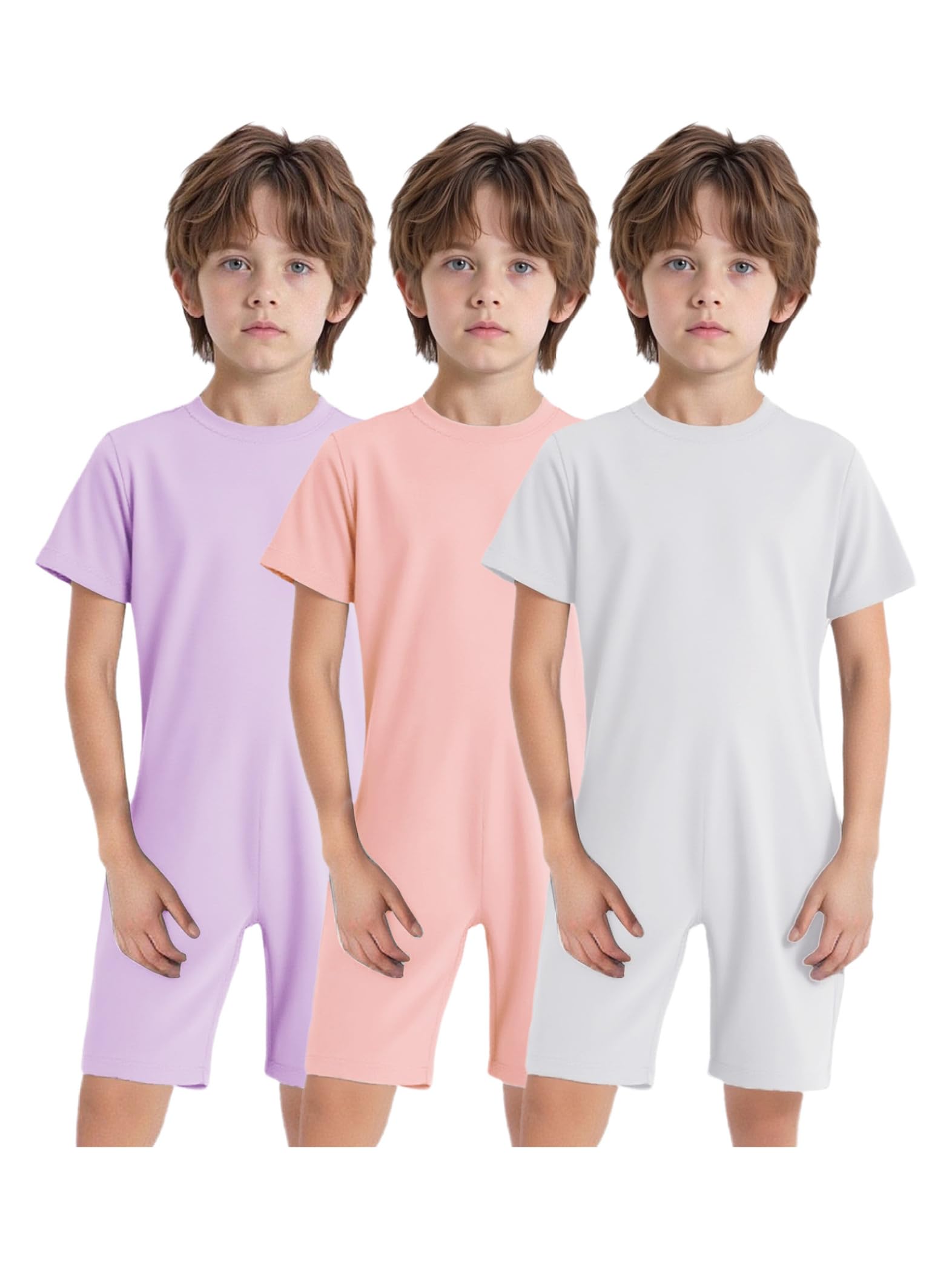 Pacco Abbigliamento Adattivo Bambini Con Esigenze Speciali Jumpsuit Maniche Corte Con Cerniera Sul Dorso Lautismo