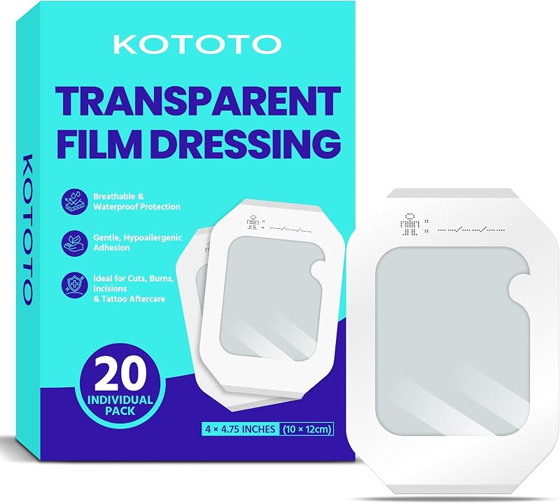 Película transparente para tatuagem Kototo, 20 unidades, 10,16 cm x 12,07 cm