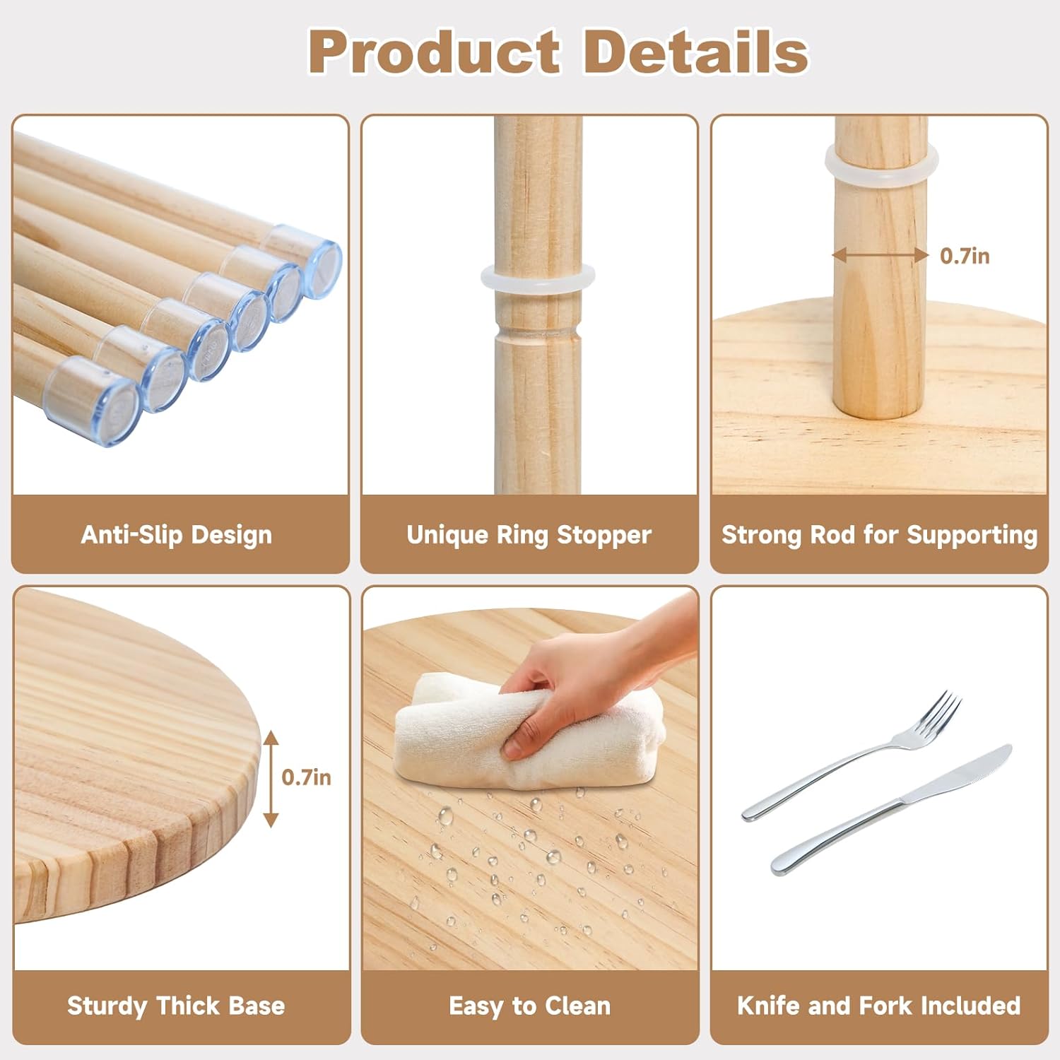 Cupcake Stand, Wood Cake Stand, Cupcake Display Stand, Wedding Cake Stands, 360°Rotatable Cupcake Stands for Party, 3 Tier Cupcake Stand, Cup Cake Tower Stand for Birthday Anniversary Party Decoration