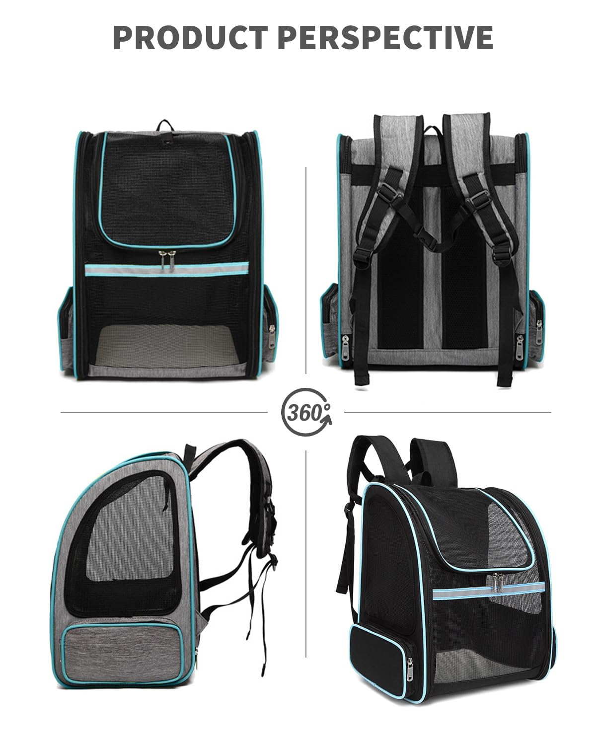 PETCUTE Zaini per Trasporto Cani Gatto Zaino Borsa da Trasporto Trasportino Gatto Cane per Animali Domestici Zaino Regolabile per Gatto Cane fino a 3,5 kg Viaggio Auto Treno