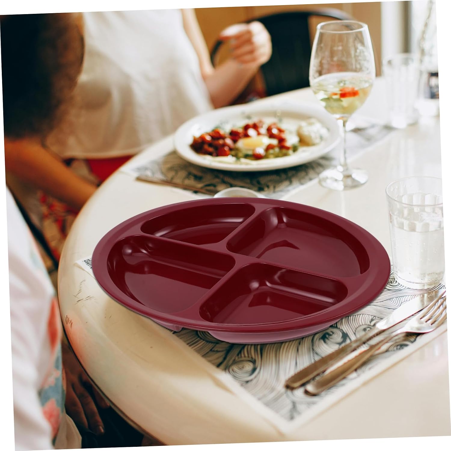 Holibanna Special Needs Plates Diabetic Plate Portion Control and Nonslip Feature
