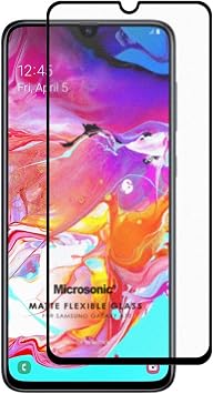 Microsonic Samsung Galaxy A70 Seramik Matte Flexible Ekran Koruyucu Siyah [Galaxy A70 ile Uyumlu Ekran Koruyucu]