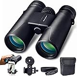Prismáticos 10x42 Slokey, Compactos y Potentes con Visión Nocturna; Ideal para Prismáticos Observación Aves, Caza y Astronomía, Largo Alcance y Uso en Excursiones, Resistente al Agua
