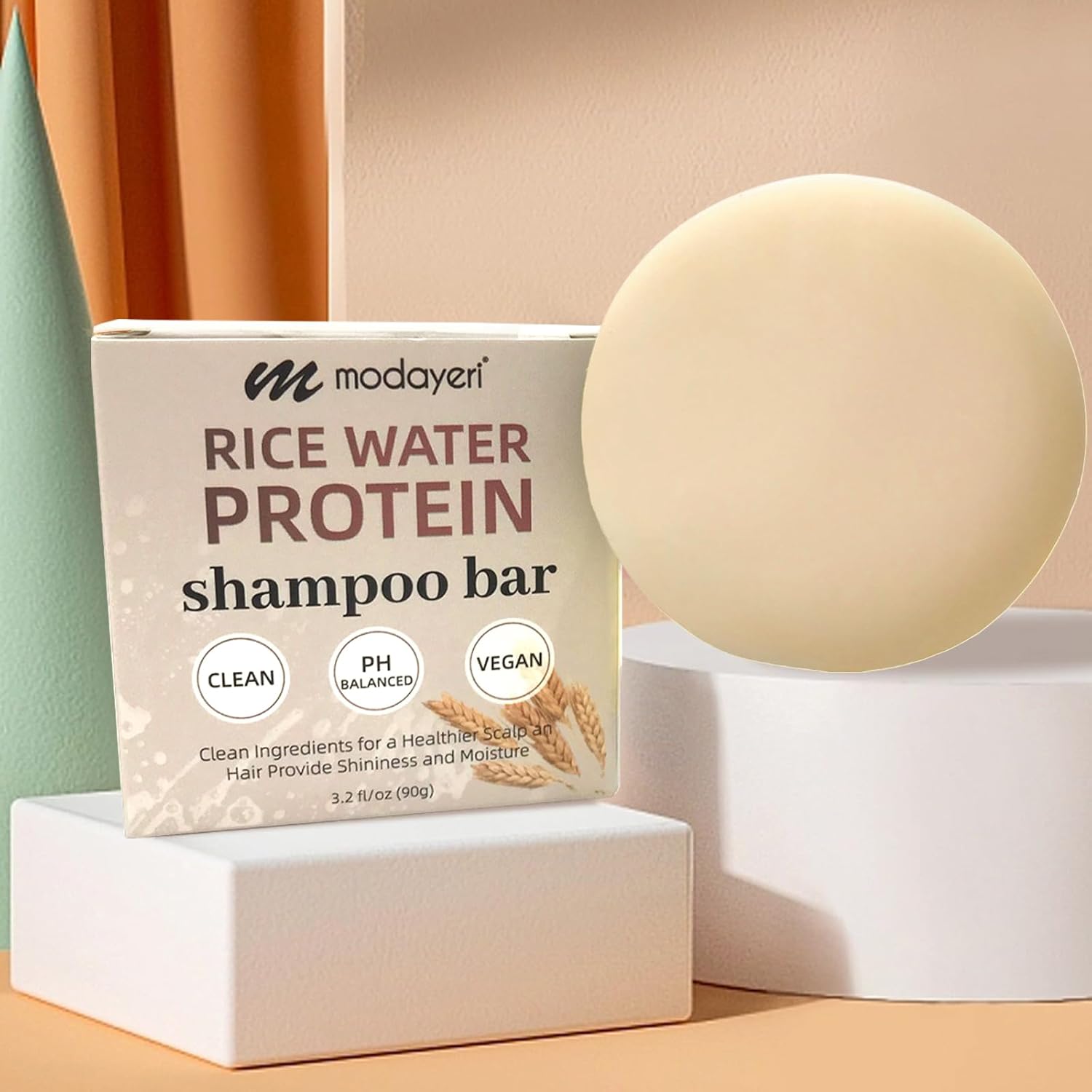 Rice Water Shampoo Bar for Hair Strengthening and Repair - Sulfate-Free, Vegan Formula with Nourishing Oils - Solid Shampoo for Healthy Locks, Thinning Hair and Color-Treated Hair, 3.2 oz - Image 4