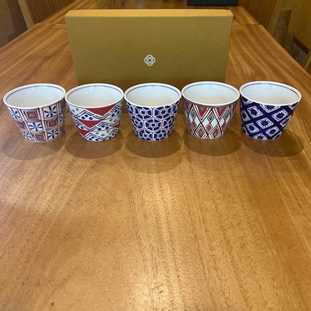 そば猪口 5客セット 古伊万里 染付 花紋様 そば猪口 5客セット