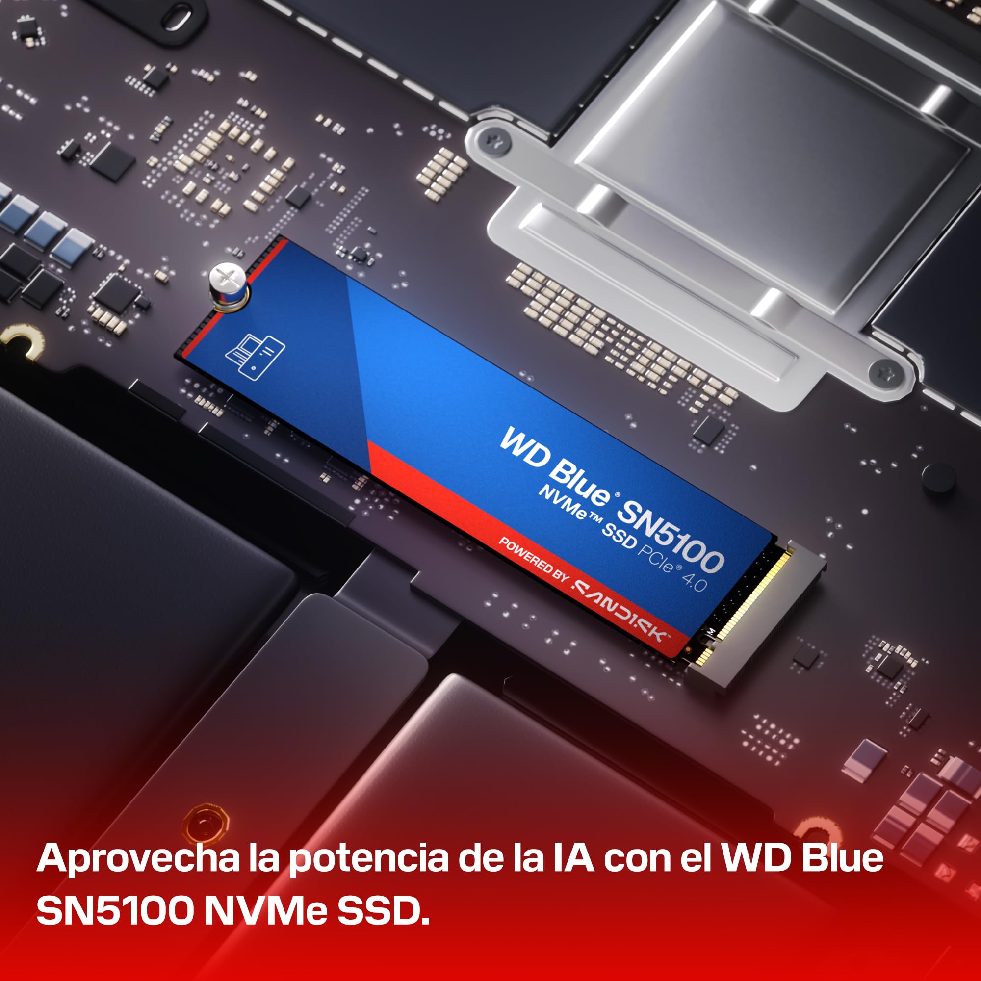 未開封 WD Blue SN5100 2TB NVMe SSD M.2 2280 WD Blue SN5100 2 TB NVMe SSD (hasta 7100 MB/s de Velocidad de