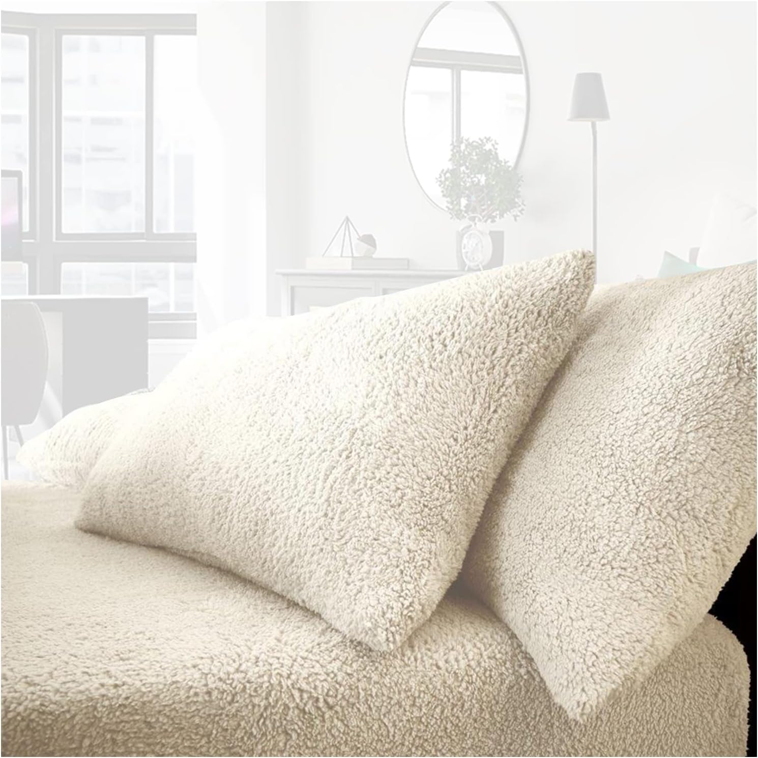 Teddy Bear Fleece Pillowcases 2 Pack, Premium Warm & Cozy Super Soft