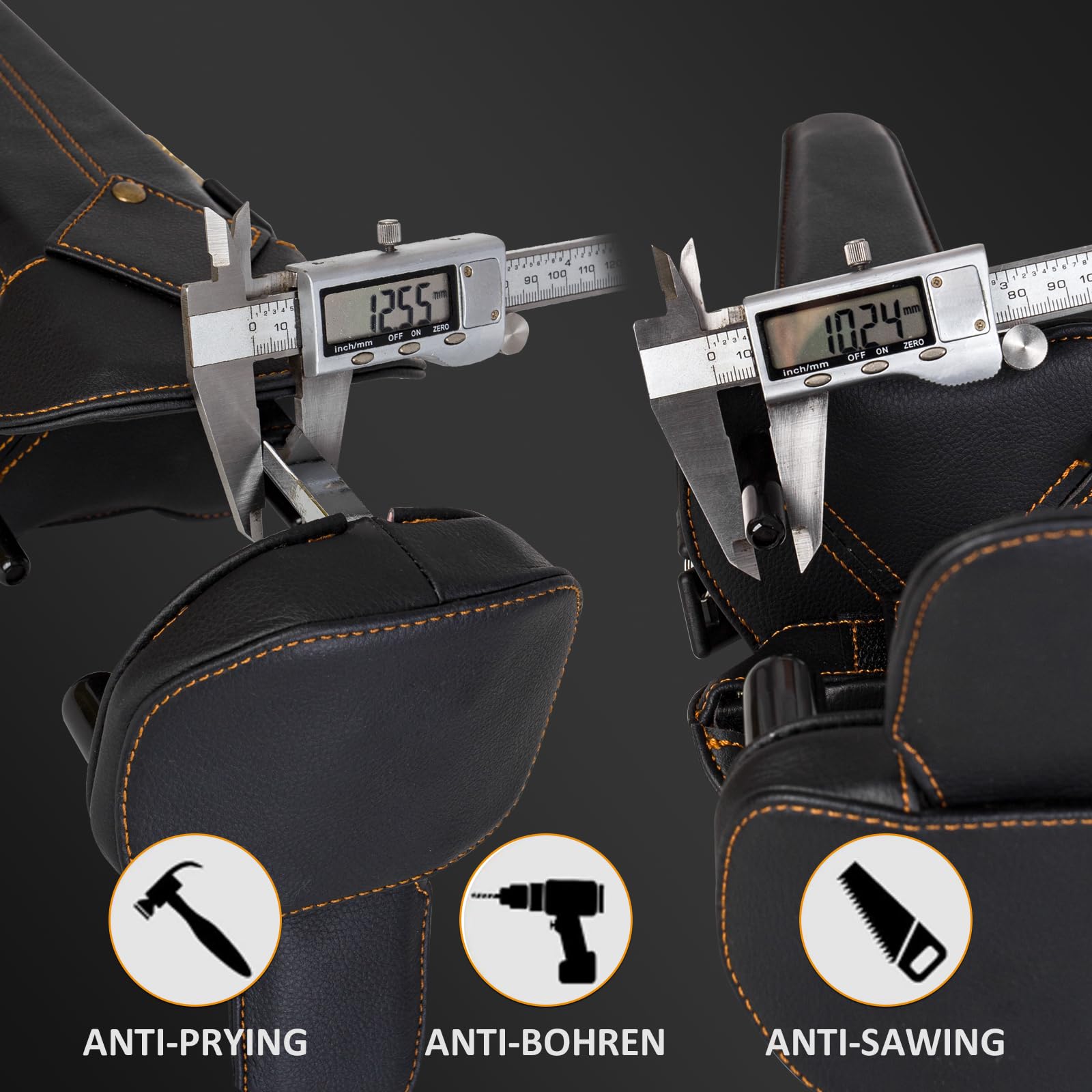 Catekro Antivol Voiture, Antivol Volant Réglable avec 2 Clés, Cuir Noir | Bloque Volant Universel pour Voiture, Camion, SUV, Bus, Protection Vol Direction Robuste et Résistant