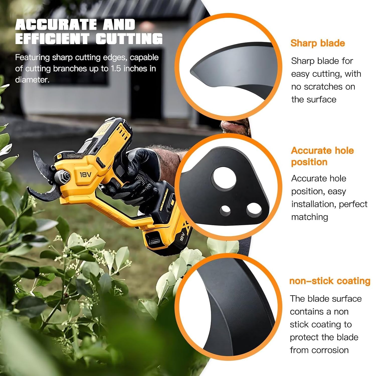 N920015 & NA044629 Pruning Shear Blade Replacement Set Fit for Dewalt 20V MAX Cordless Pruner Blades, Fits DCPR320B DCPR320D1 DCPR320B-B3 Pruner Saw Blades