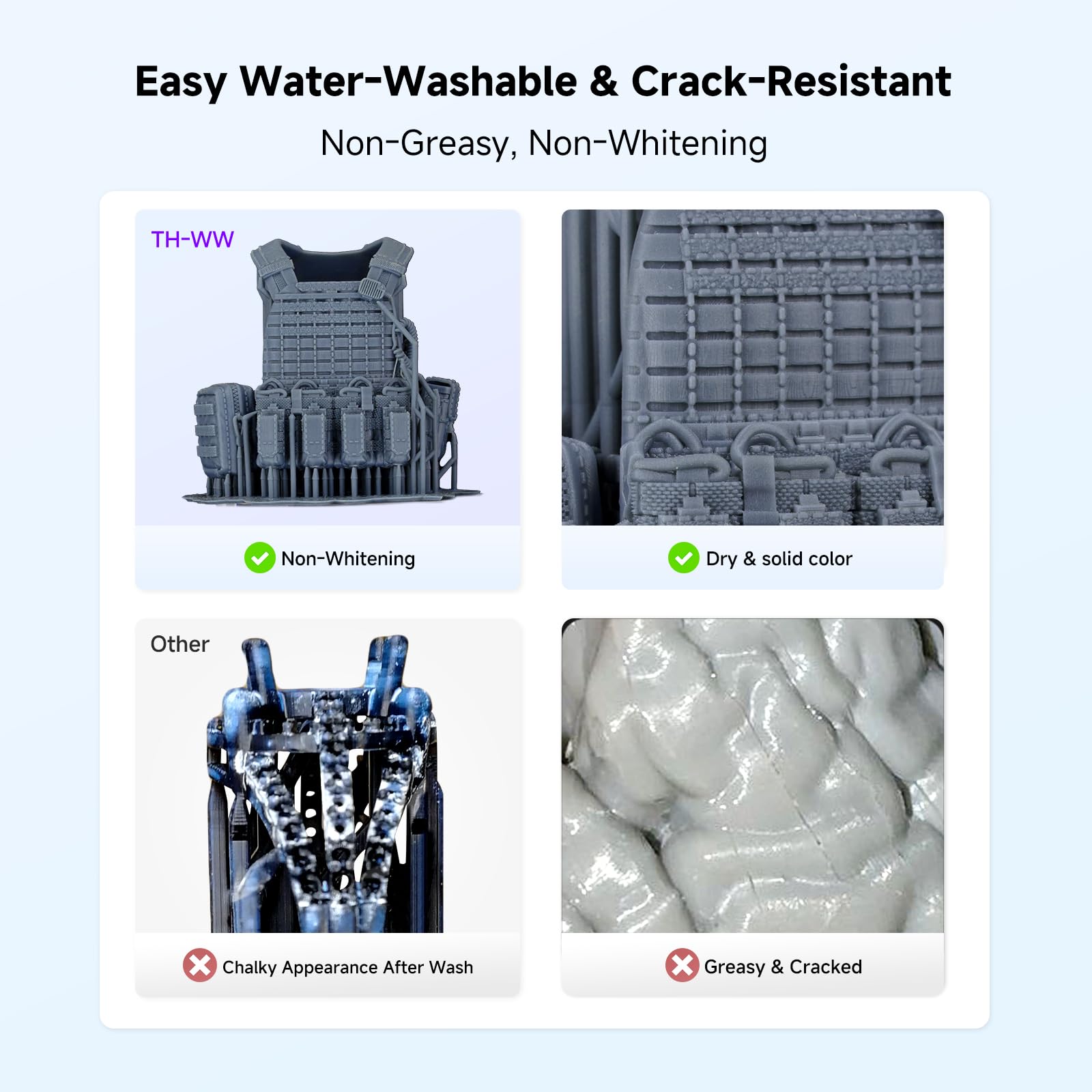 RESIONE 3D Resin Water Washable: TH-WW Transparent Tough Resin 3D mit Dauerhaft rissbeständig für Miniaturen/Animations-Spezialeffektteile - Flammenorange 1000g