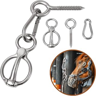 CHOWZZ Horse Blocker Tie Ring, Horse Tack and Supplies, Horse Rigging Equipment, Horse Safety Accessories with Eye Bolt, Cross Tie Rings for Horses to Prevent Pulling