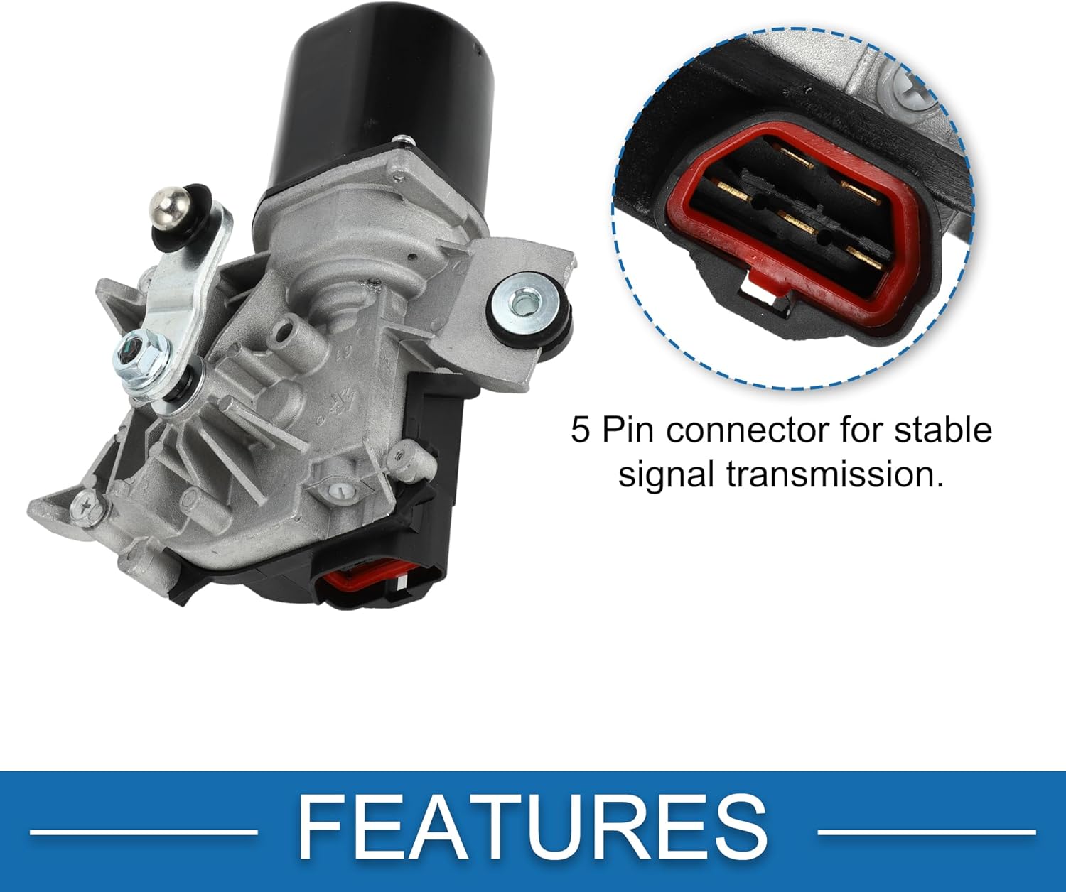 Front Windshield Wiper Motor No.76574-S01-A07 Windscreen Wiper Motor Replacement for Honda Civic 1992-2000 5 Pin