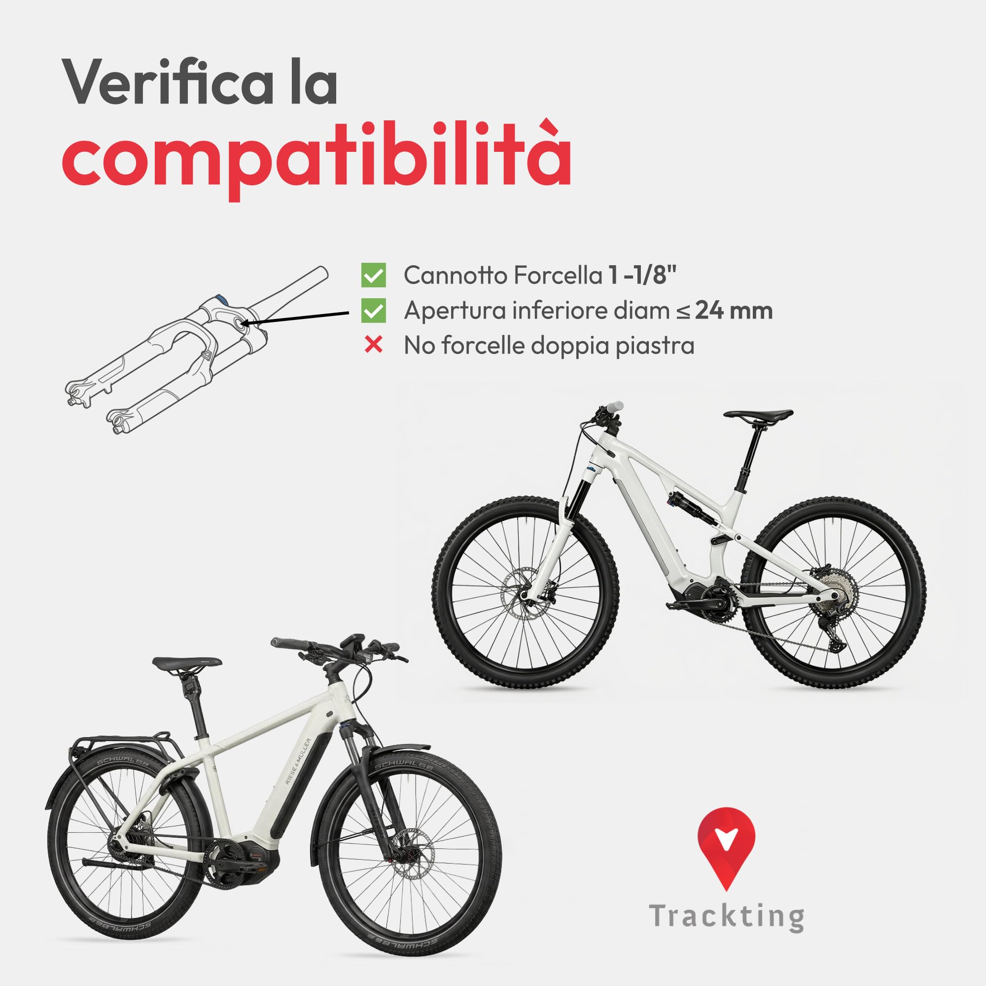 Trackting Bike T9 Antifurto Bici Gps Tracker con Sim e Canone Annuale | Tracker Gps Ebike e Mtb con Sensore di movimento, Batteria Ricaricabile, Monitoraggio in Tempo Reale in Caso di Furto