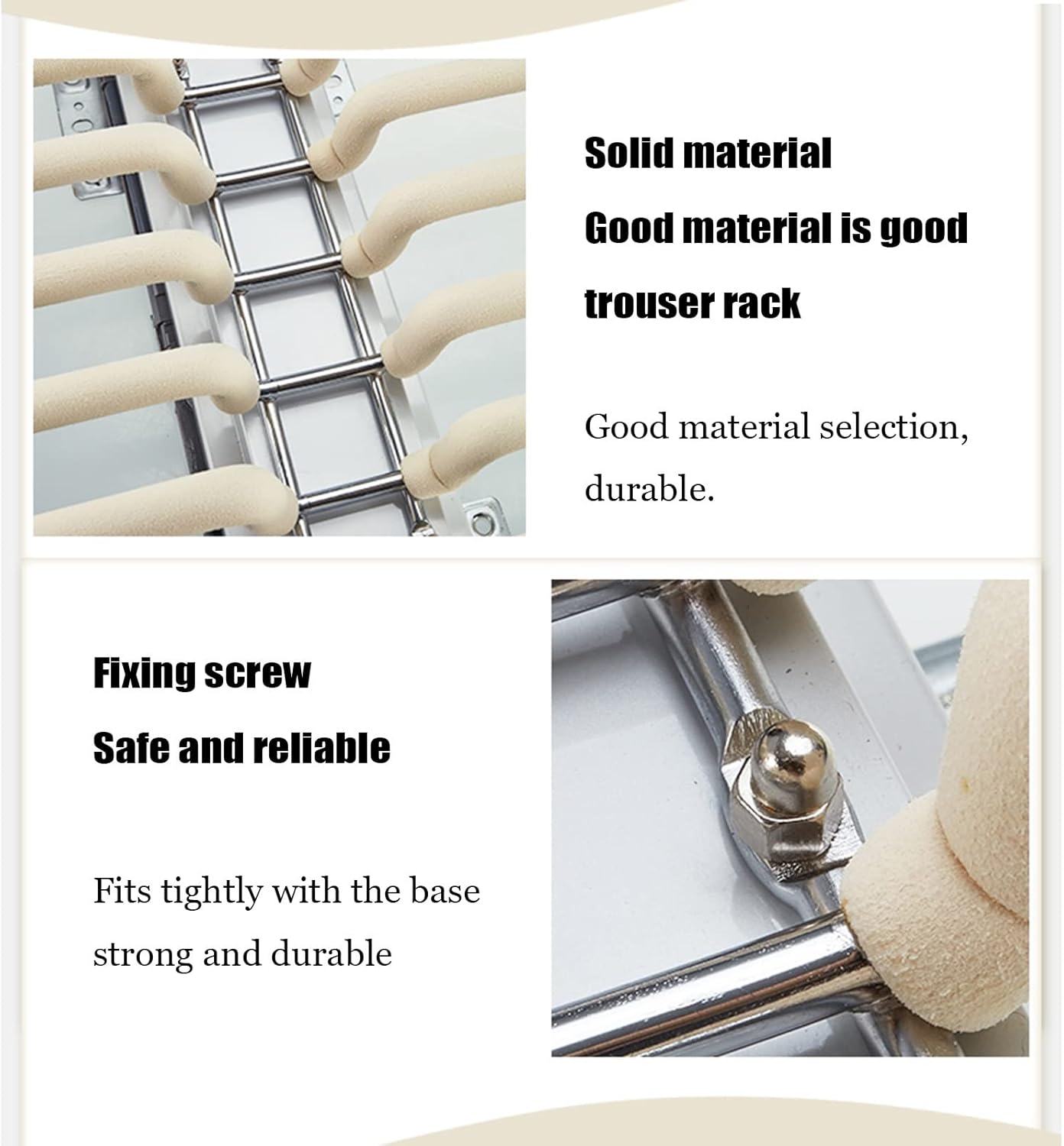 Pull Out Trousers Rack 22 Arms, Damping Buffer Pants Hangers Jeans Hangers Clothes Organizers, for Space Saving and Storage Maximum Load 33lbs, 45.8x58.8cm/18.03x23.15in (Color : Beige)