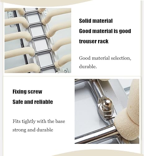 Miniatura 7 de Perchero extraíble para 22 brazos, barra silenciosa para colgar pantalones de armario, barra de materiales flocados, percha extensible para