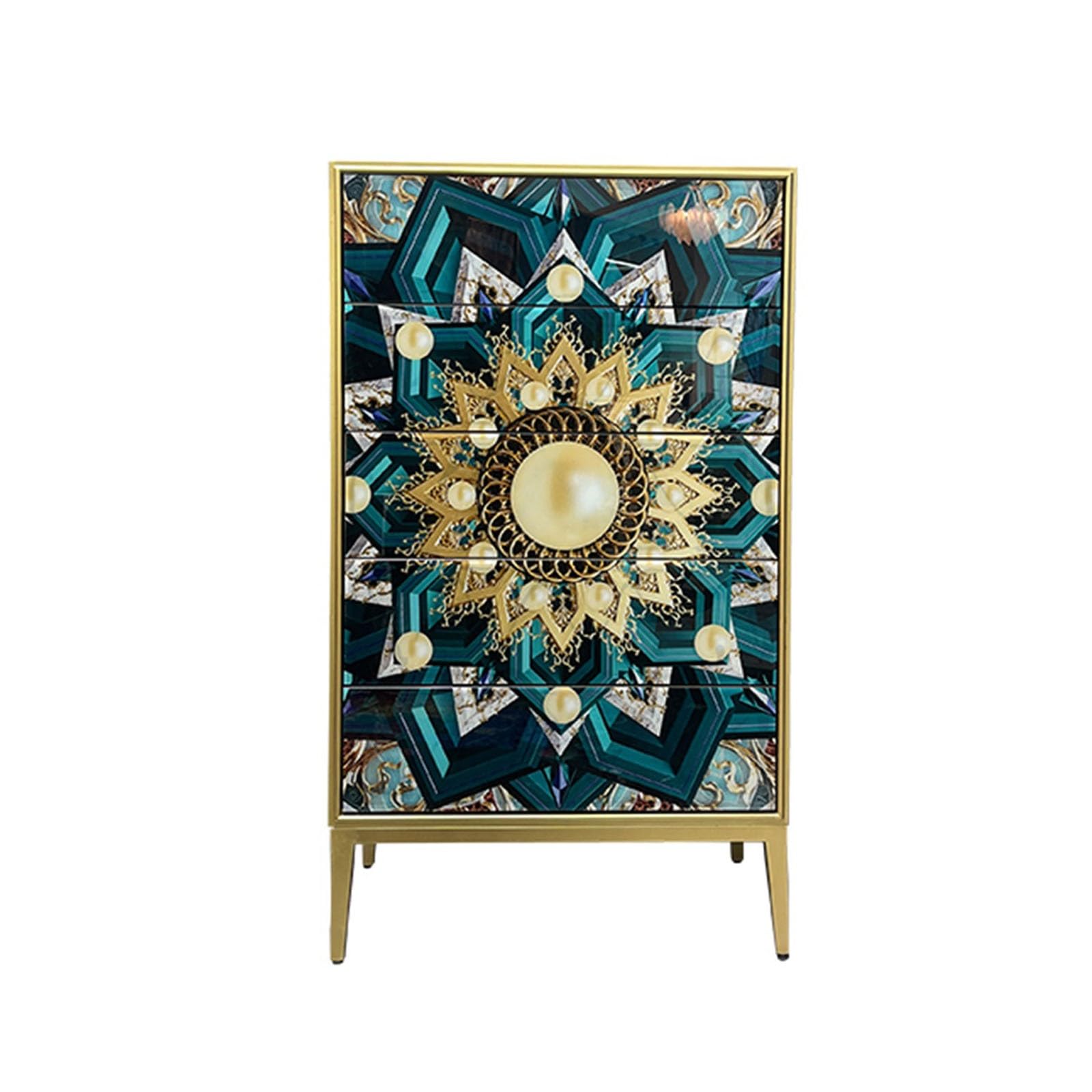 Dh2yjnbf3 01 Bedroom 5 Drawer Dresser, Painted Decorative Sideboard, Tall Storage Cabinet, For Bedroom,Living Room,Closet,Hallway Storage Organizer(01)