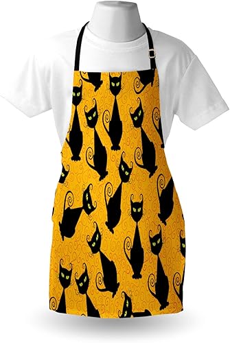 Miniatura 3 de Ambesonne Delantal para fiesta con patrones espeluznantes de invierno de Halloween y Navidad