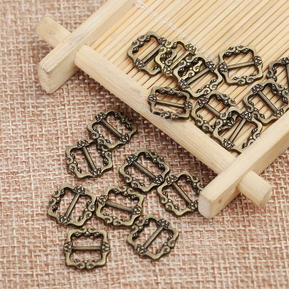 80pcs 4 Colors Retro DIY Patchwork Mini Buckle Dolls & Bag Accessories 6*6mm