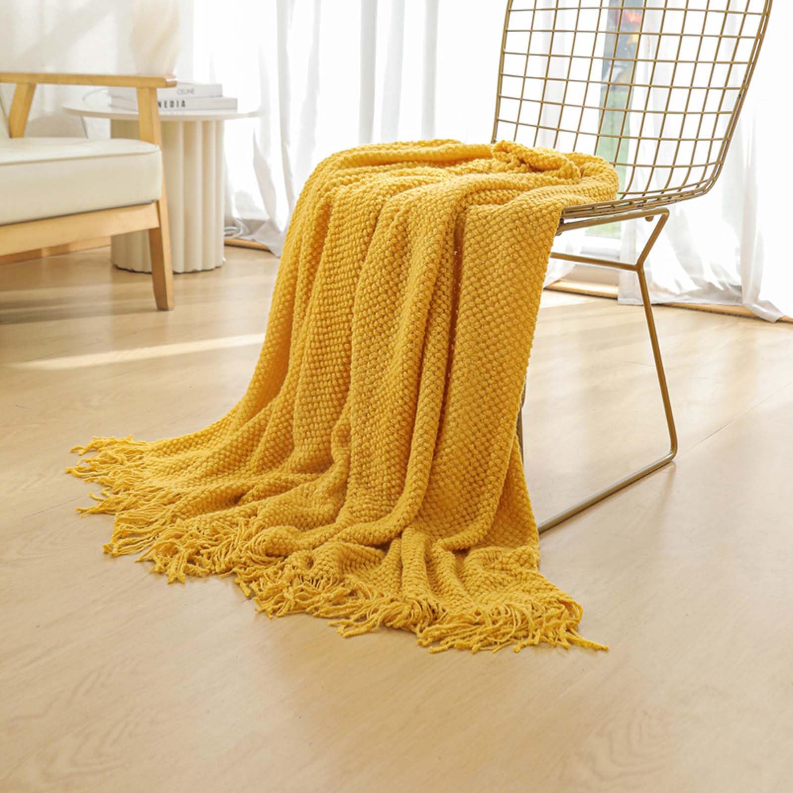 Écharpe de lit anti-courants d'air et protection de canapé tricotée pour salon et bureau