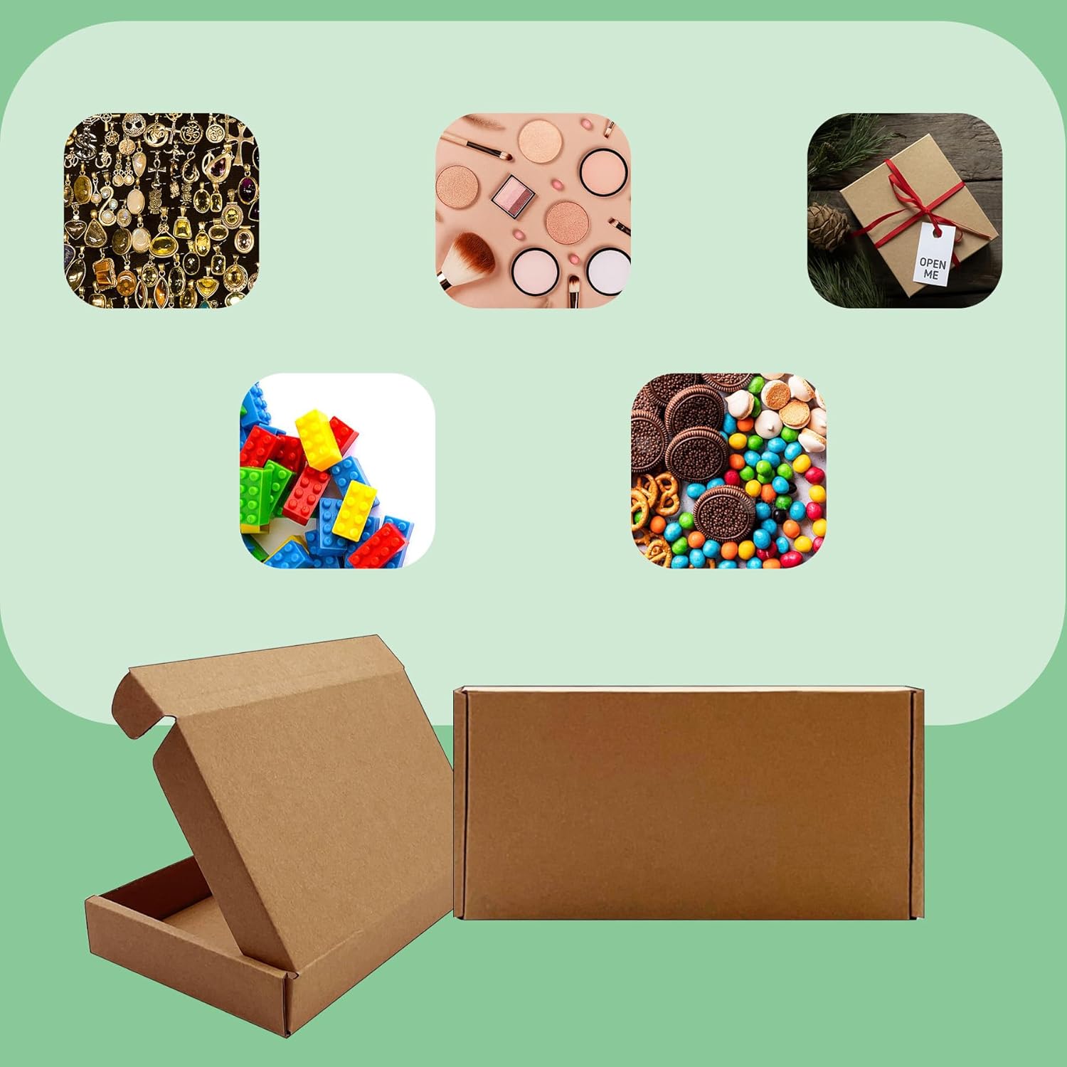 8x4x1 inch Small Shipping Boxes 50 Pack, Brown Kraft Corrugated Cardboard Mailer Boxes Bulk for Packaging Business Mailing Gift，Mini Mailer Boxes for Packaging Supplies